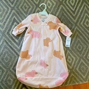 New Carters fleece Sleep sack. Pink with bears